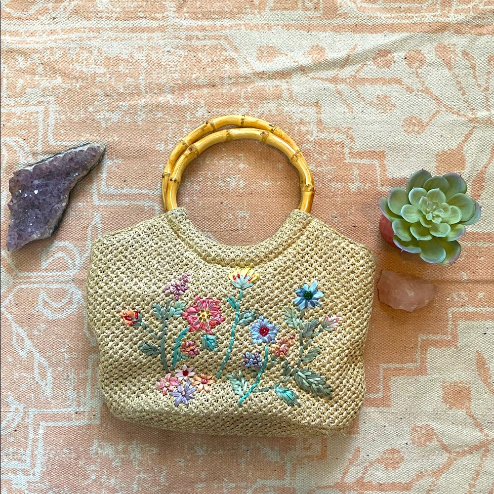 Y2K / Woven Bamboo Handle Bag